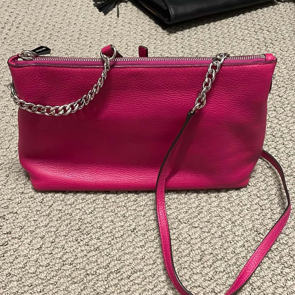 Michael kors leather crossbody with chain link strap